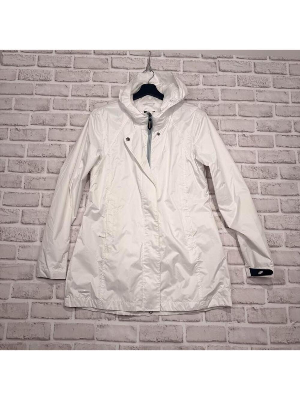 Black Mountain Waterproof Long Rain Jacket White Women's M